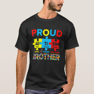 Proud Autism Brother Cute Autism Awareness Puzzle T-Shirt