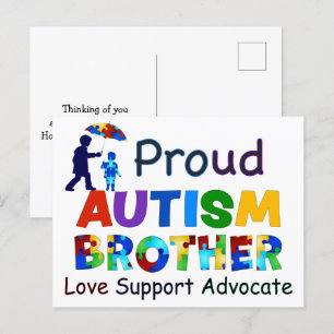 Proud Autism Brother Postcard