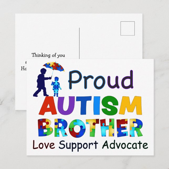 Proud Autism Brother Postcard (Front/Back)