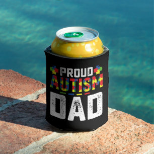 Proud Autism Dad Awareness Autistic Family Can Cooler