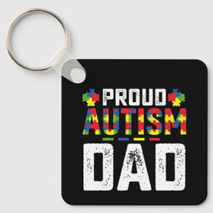 Proud Autism Dad Awareness Autistic Family Keychain