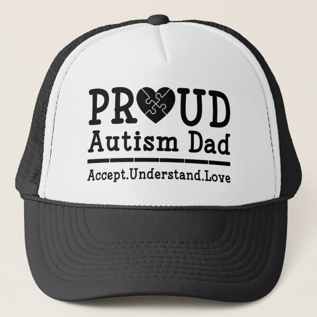 Proud Autism Dad Trucker Hat (Front)