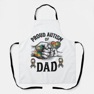 Proud Autism Dad Vintage Engraving Awareness Shirt Apron