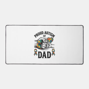 Proud Autism Dad Vintage Engraving Awareness Shirt Desk Mat