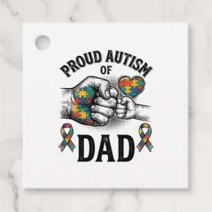 Proud Autism Dad Vintage Engraving Awareness Shirt Favour Tags