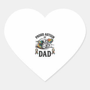 Proud Autism Dad Vintage Engraving Awareness Shirt Heart Sticker