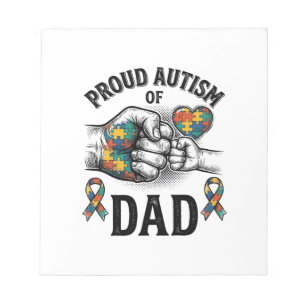 Proud Autism Dad Vintage Engraving Awareness Shirt Notepad