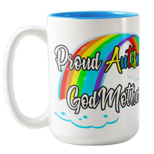 Proud Autism Godmother puzzles Two-Tone Coffee Mug