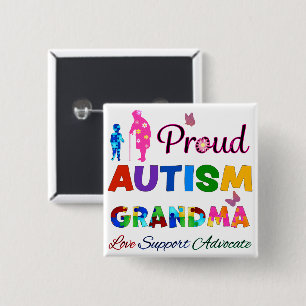Proud Autism Grandma 2 Inch Square Button