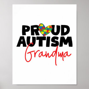 Proud Autism Grandma Awareness Puzzle Piece Poster