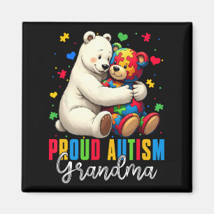 Proud Autism Grandma Bear Autism Awareness Son Dau Magnet