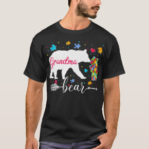 Proud Autism Grandma Bear Puzzle Autism Awareness T-Shirt