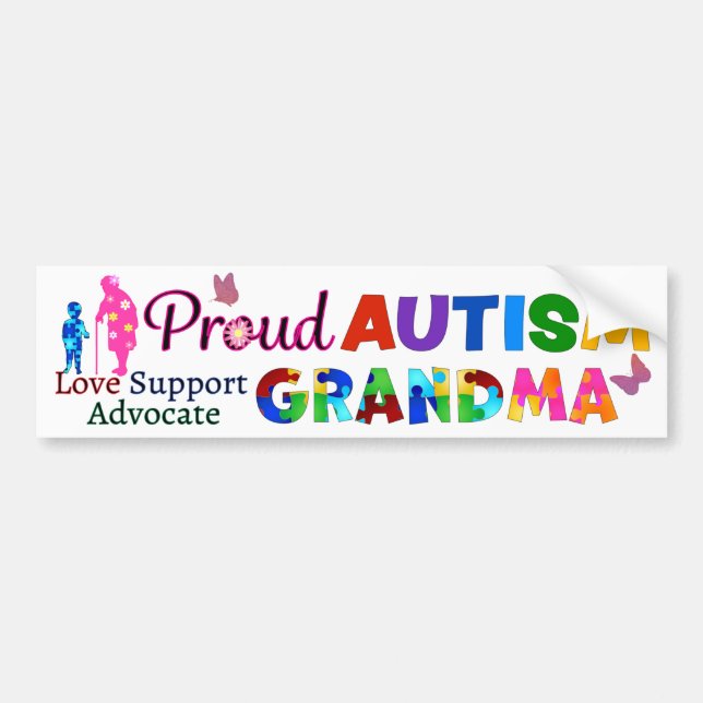 Proud Autism Grandma Bumper Sticker (Front)