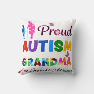 Proud Autism Grandma Throw Pillow