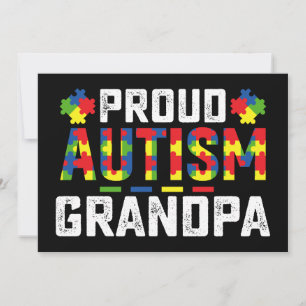 Proud Autism Grandpa Awareness Autistic Family Invitation