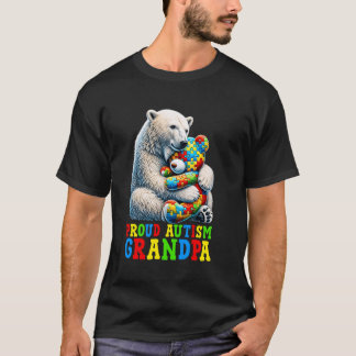 Proud Autism Grandpa Bear Autism Awareness Autisti T-Shirt