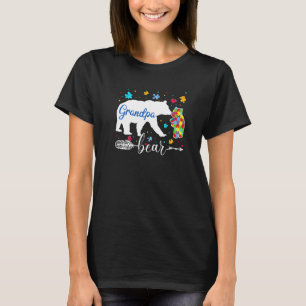 Proud Autism Grandpa Bear Puzzle Autism Awareness T-Shirt