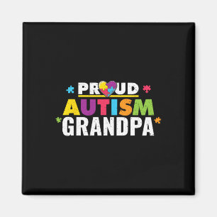 Proud Autism Grandpa Ribbon Puzzle Piece Magnet