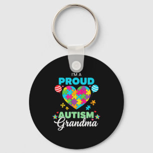 Proud Autism Grandparent - Autism Grandma Awarenes Keychain