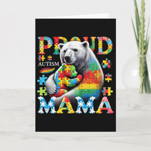 Proud Autism Mama Bear Love Autism Awareness Famil Card