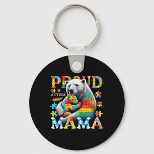 Proud Autism Mama Bear Love Autism Awareness Famil Keychain