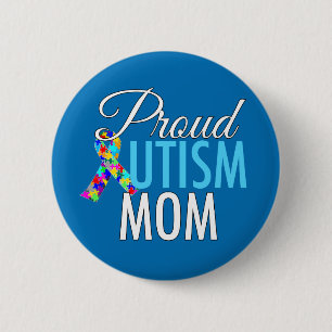 Proud Autism Mom 2 Inch Round Button