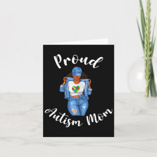 Proud Autism Mom African American Black Mom Woman Card
