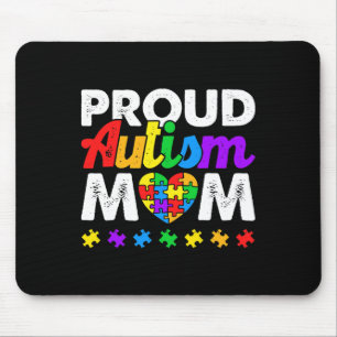 Proud Autism Mom Autism Awareness Acceptance Colou Mouse Pad