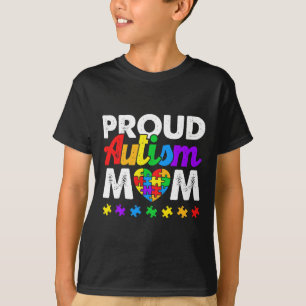 Proud Autism Mom Autism Awareness Acceptance Colou T-Shirt