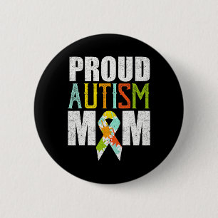 Proud Autism Mom Autism Awareness Vintage  2 Inch Round Button