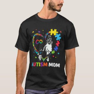 Proud Autism Mom Autistic Son Love Heart Puzzle Mo T-Shirt