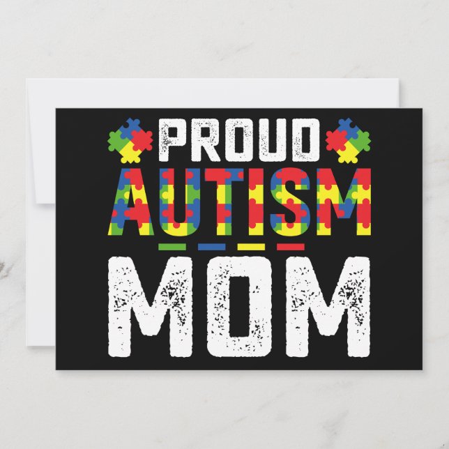 Proud Autism Mom Awareness Autistic Family Invitation (Front)