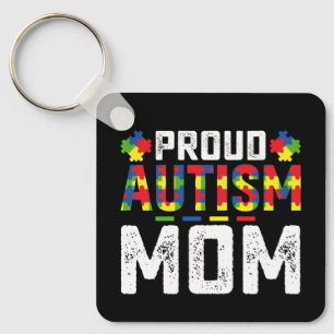Proud Autism Mom Awareness Autistic Family Keychain