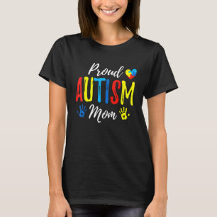 Proud Autism Mom Awareness Hearts Mother's Day T-Shirt