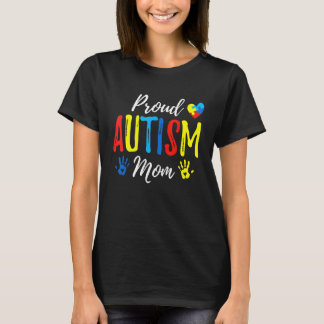 Proud Autism Mom Awareness Hearts Mother's Day T-Shirt