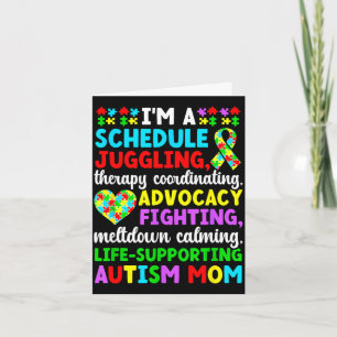 Proud autism mom definition autism warrior mother card
