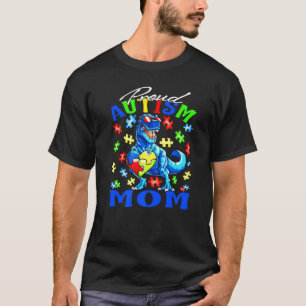 Proud Autism Mom Dinosaur Autism Awareness Premium T-Shirt