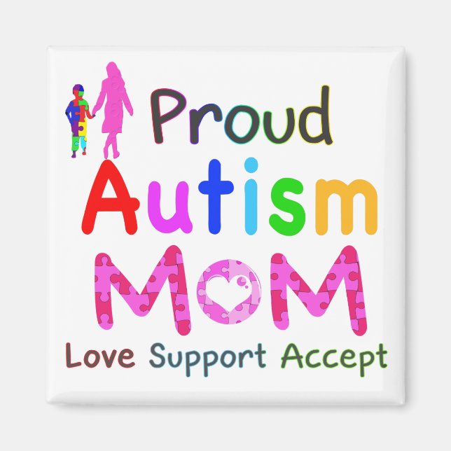 Proud Autism Mom Magnet (Front)
