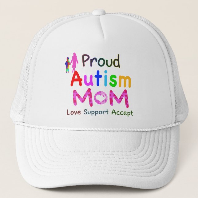 Proud Autism Mom Trucker Hat (Front)