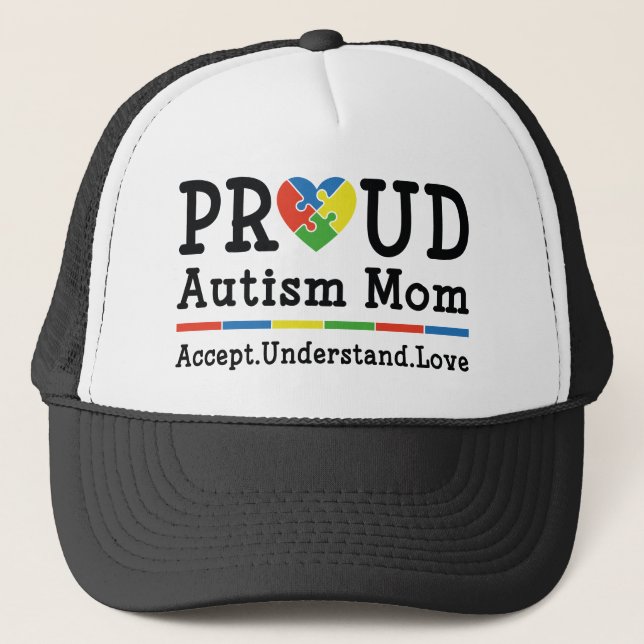 Proud Autism Mom Trucker Hat (Front)