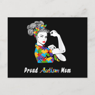 Proud Autism Mom World Autism Awareness Day Month Postcard
