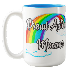 Proud Autism Momma Pastel puzzles Two-Tone Coffee Mug
