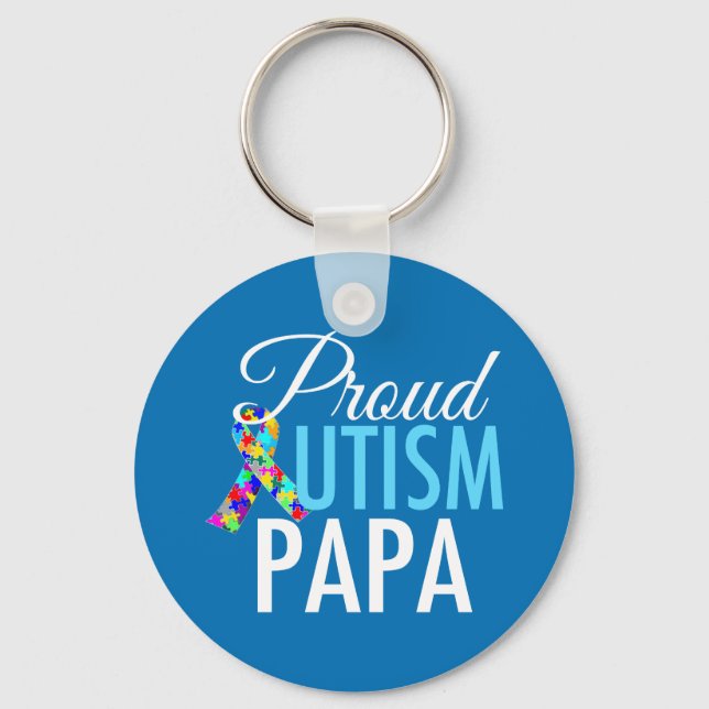 Proud Autism Papa Keychain (Front)