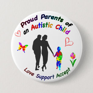 Proud Autism Parents 3 Inch Round Button