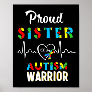 Proud Autism Sister Autism Awareness Warrior Match Poster