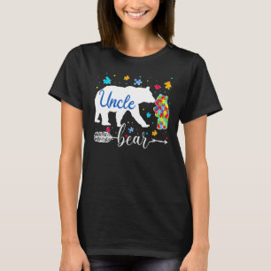 Proud Autism Uncle Bear Puzzle Autism Uncle Awaren T-Shirt