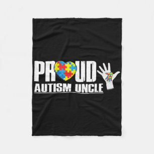 Proud Autism Uncle Dad Heart Autism Awareness For Fleece Blanket