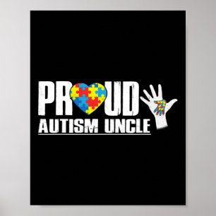 Proud Autism Uncle Dad Heart Autism Awareness For  Poster