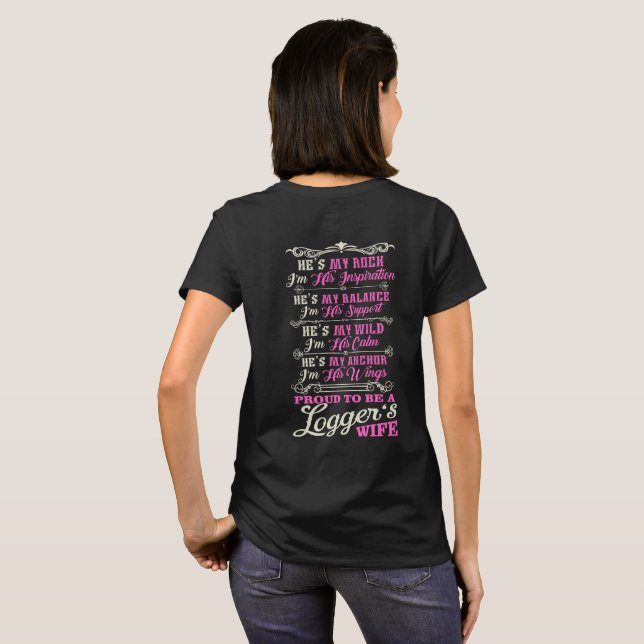 Proud Awesome Logger's Wife T-Shirt (Back Full)