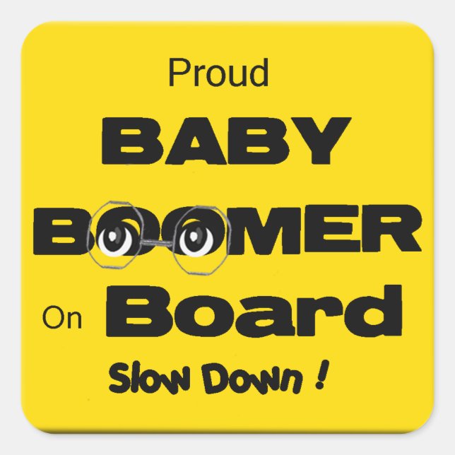 Proud Baby Boomer On Board Sticker (Front)